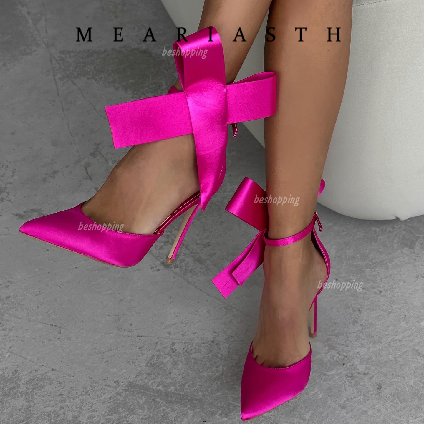 Men Shoes For Wedding - Big Butterfly-knot Fashion Stiletto Satin Women