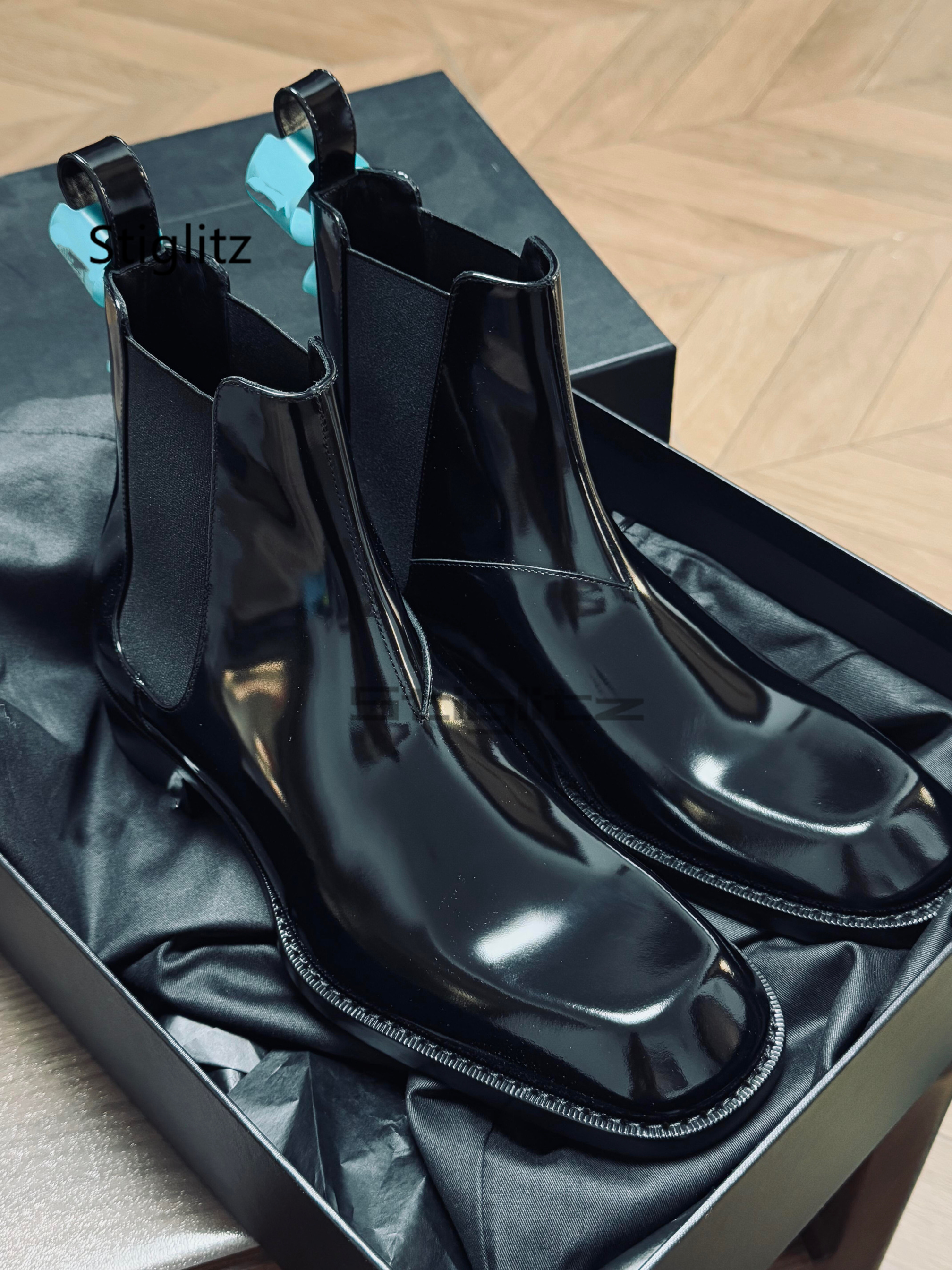 Men Shoes Size 11 - Bright Leather Ankle Boots for Men