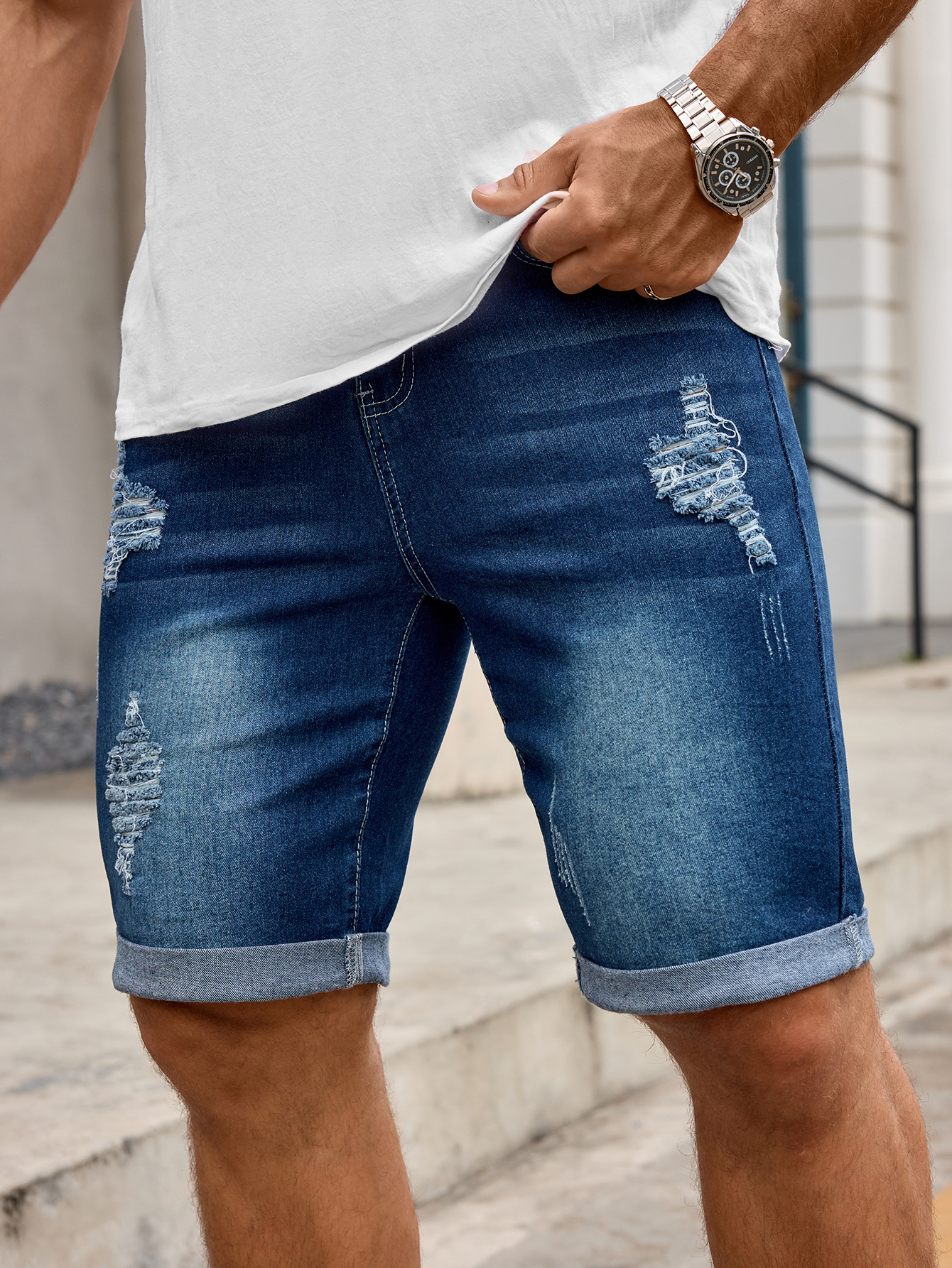 Men'S Shoes With Jeans - Men Denim Trousers Jeans Shorts Pants,