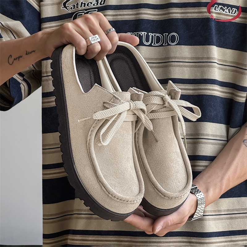 Fashion Men Half Slippers Sued - огляд і ціна Men'S Shoes Loafers Casual