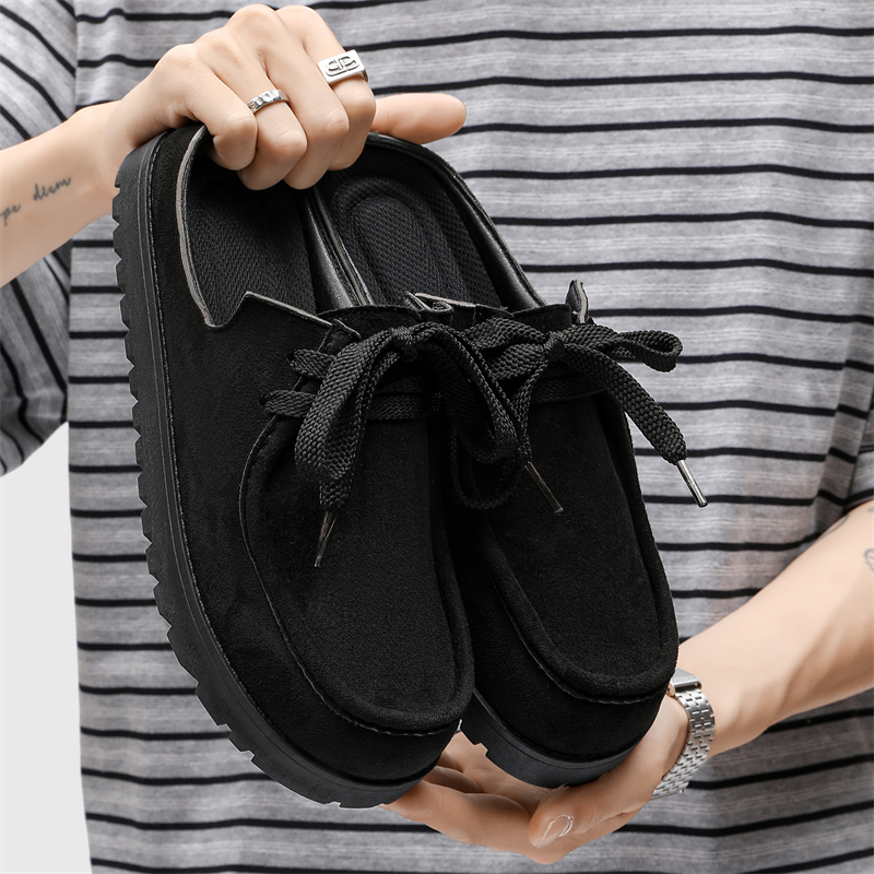 Fashion Men Half Slippers Sued - огляд і ціна Men'S Shoes Loafers Casual