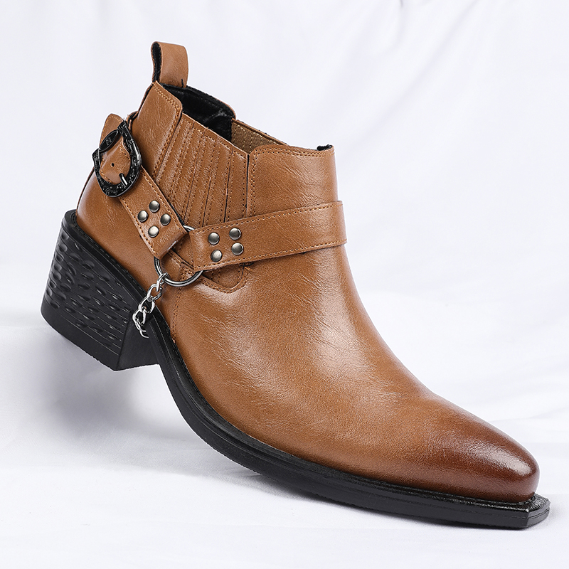 New Brown /Black Cow Leather B - огляд і ціна Men Shoes For Wedding