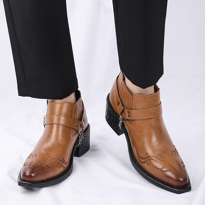 New Brown /Black Cow Leather B - огляд і ціна Men Shoes For Wedding