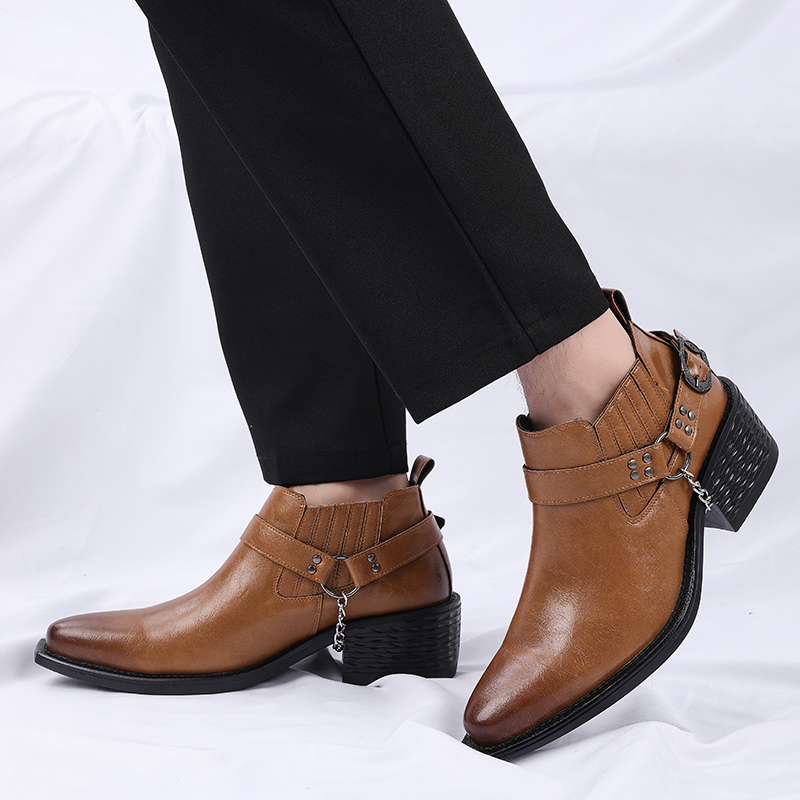 New Brown /Black Cow Leather B - огляд і ціна Men Shoes For Wedding