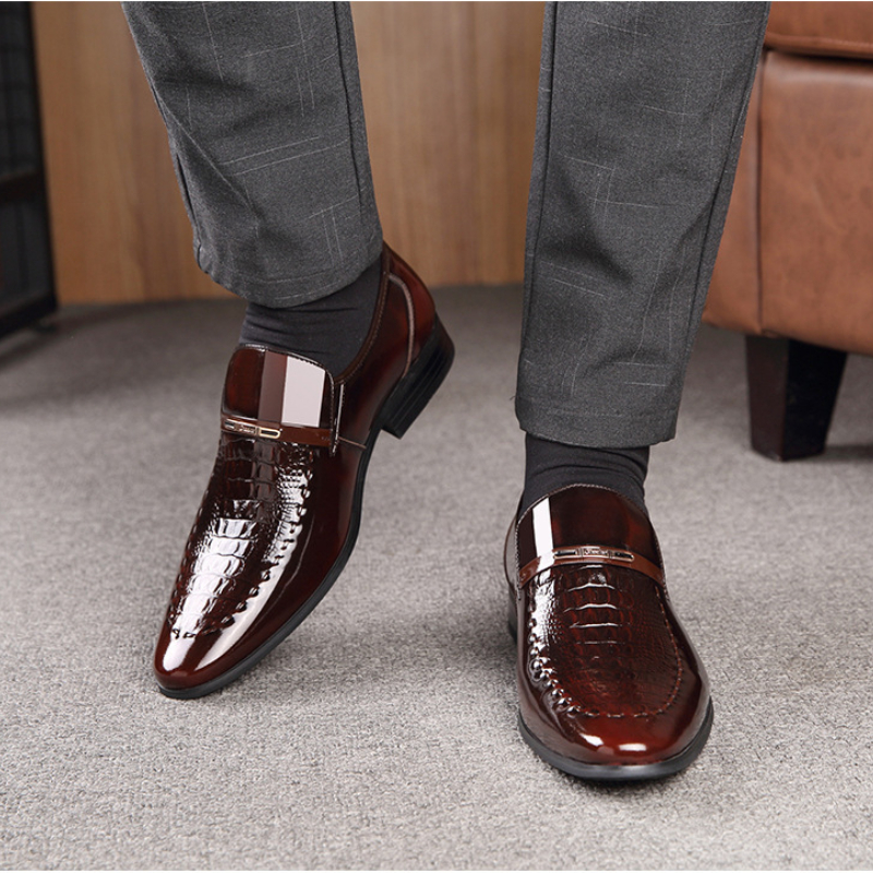Men Leather Shoes Patent Leath - огляд і ціна Men Shoes For Office Work