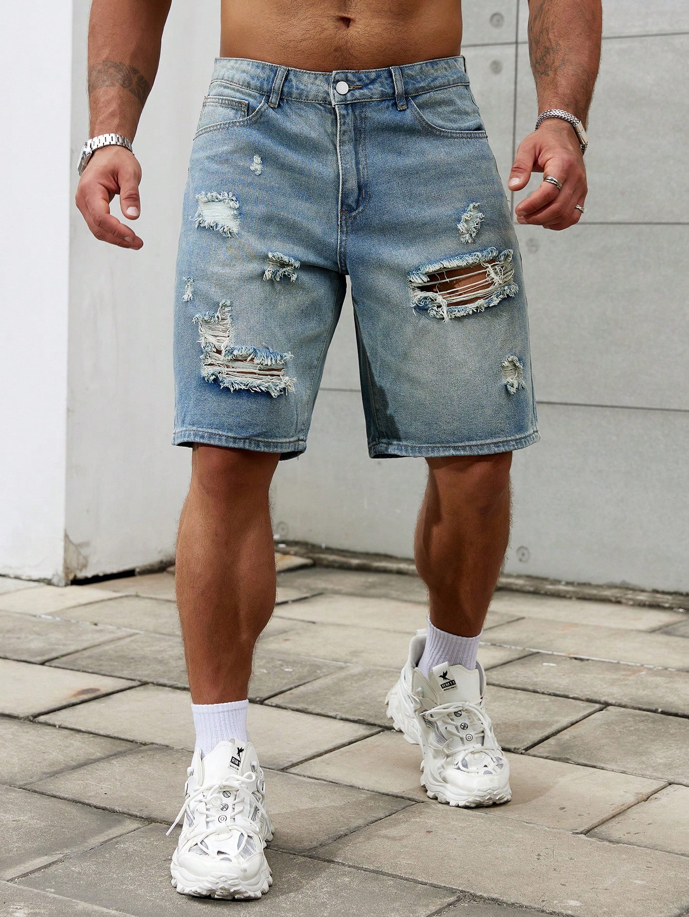 New Fashion Mens Ripped Short  - огляд і ціна Men'S Shoes With Jeans