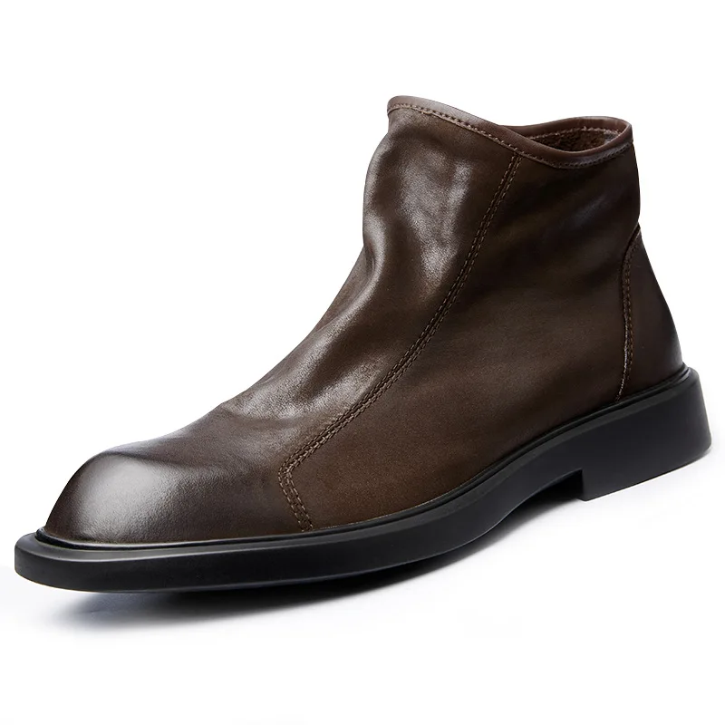 Warm Mens Genuine Leather Boot - огляд і ціна Men Shoes For Wedding