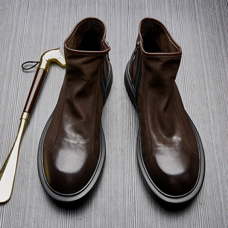 Warm Mens Genuine Leather Boot - огляд і ціна Men Shoes For Wedding
