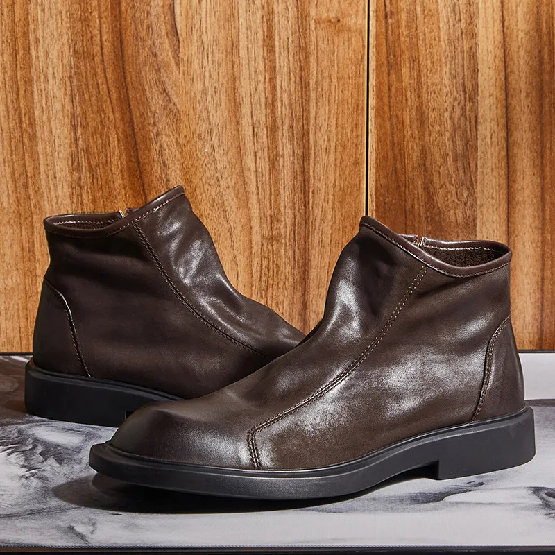 Warm Mens Genuine Leather Boot - огляд і ціна Men Shoes For Wedding