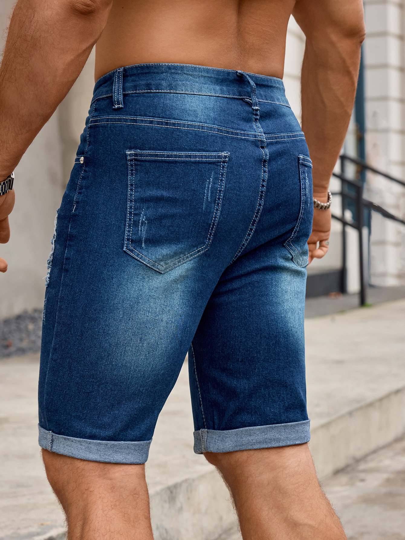 Men Denim Trousers Jeans Short - огляд і ціна Men'S Shoes With Jeans