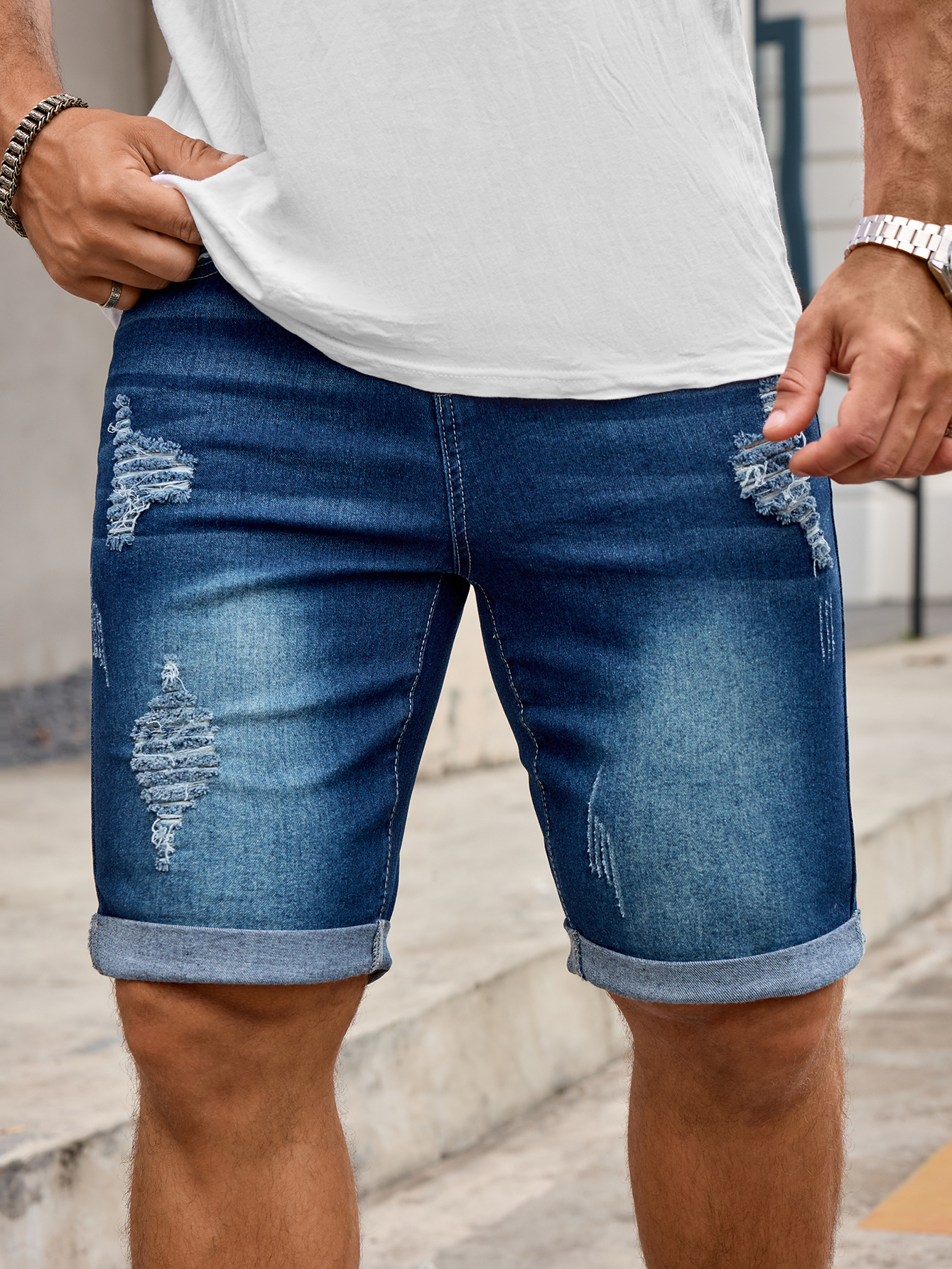 Men Denim Trousers Jeans Short - огляд і ціна Men'S Shoes With Jeans