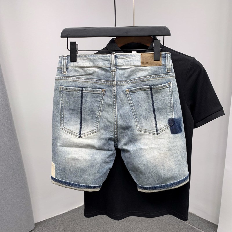 Straight Male Denim Shorts Rip - огляд і ціна Men'S Shoes With Jeans