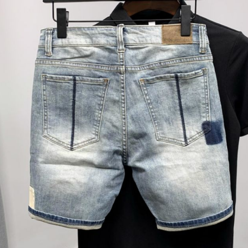 Straight Male Denim Shorts Rip - огляд і ціна Men'S Shoes With Jeans