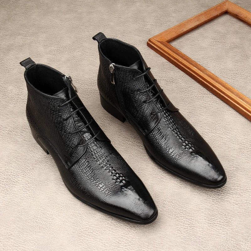Luxury Mens Genuine Leather Bo - огляд і ціна Men Shoes For Wedding
