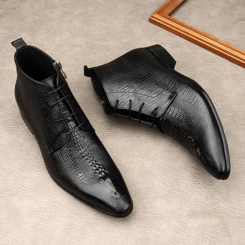 Luxury Mens Genuine Leather Bo - огляд і ціна Men Shoes For Wedding