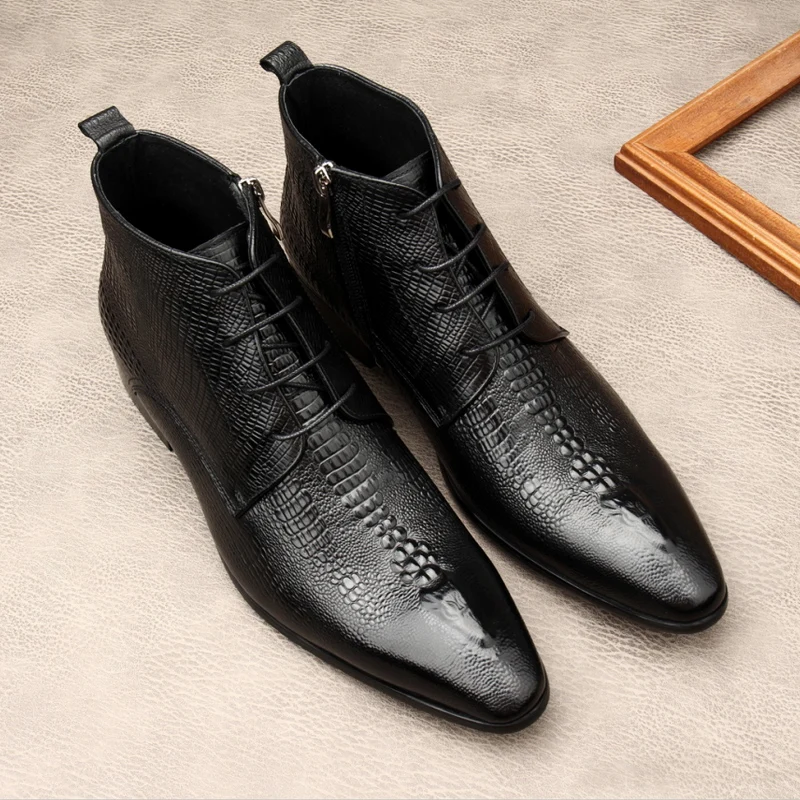 Luxury Mens Genuine Leather Bo - огляд і ціна Men Shoes For Wedding